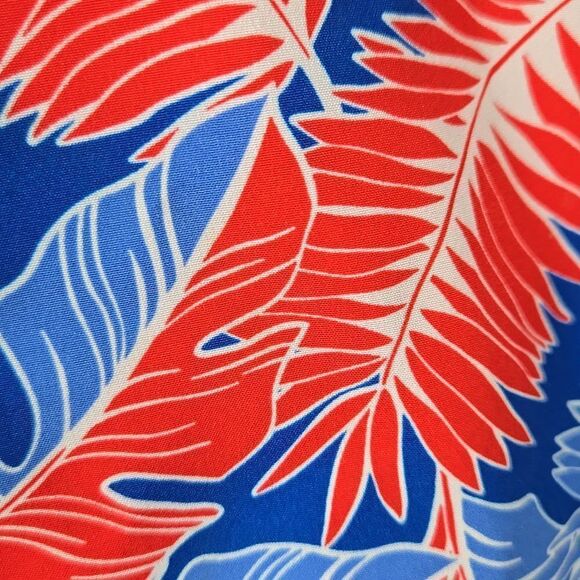 NWT Men's XXL Resort Swim Trunks Red Blue Palm Print Lined Water Shorts Beach - Picture 7 of 15